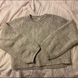 Gray Knit Sweater - flared sleeves